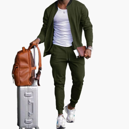 Men's 2-Piece Tracksuit with Zipper Jacket and Pants