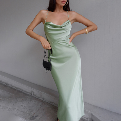 Luxurious Satin Maxi Dress for Women