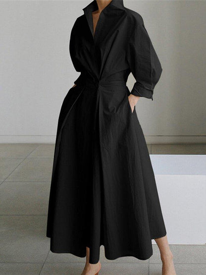 Comfy Women's Long Sleeve Midi Dress