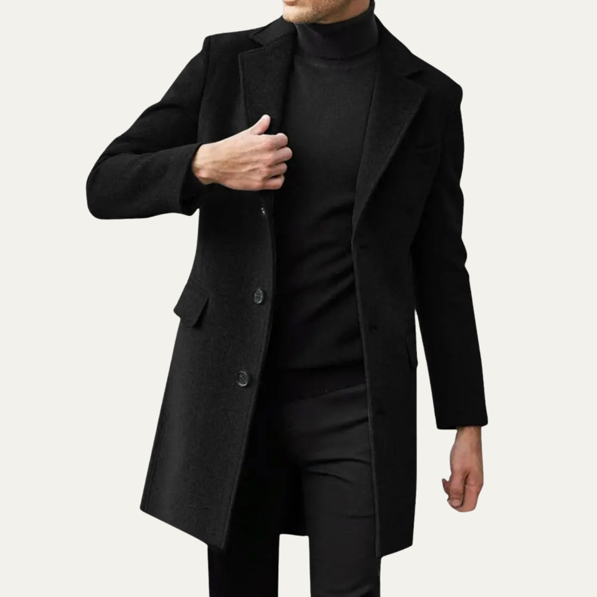 Classic Men's Wool Mix Winter Coat