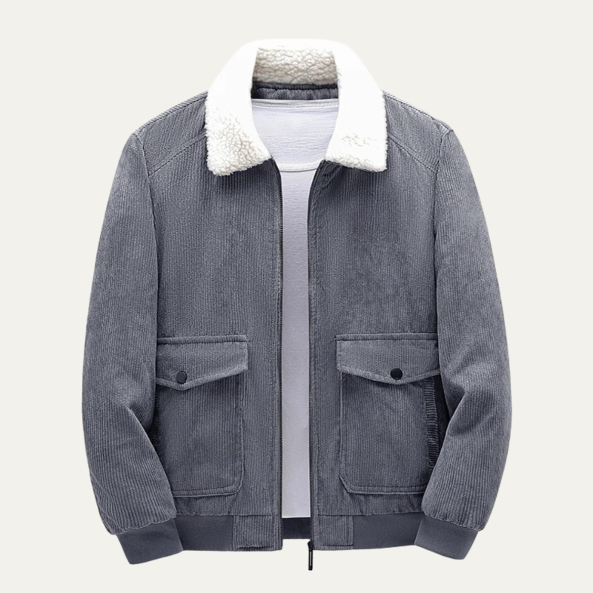 Rugged Men's Corduroy Fleece Lined Jacket