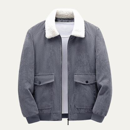 Rugged Men's Corduroy Fleece Lined Jacket