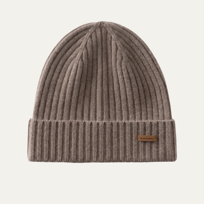 Warm Mens Ribbed Cashmere Winter Hat