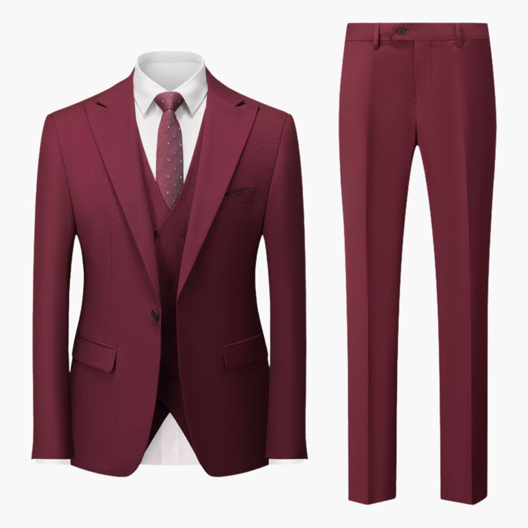 Classic Tailored Fit Men's 3 Piece Business Suit