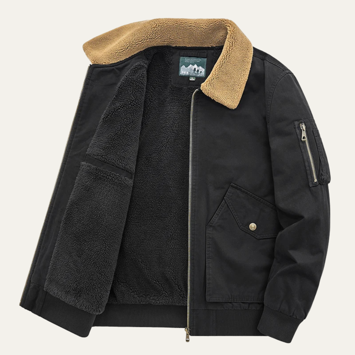 Cozy Men's Fleece Lined Bomber Jacket