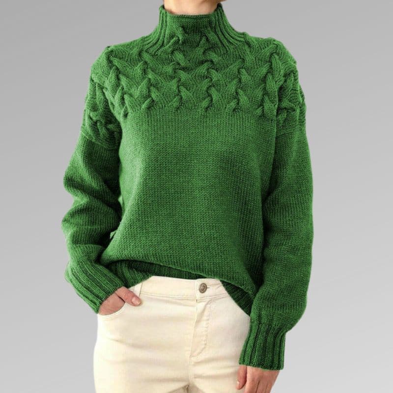 Cozy Women's Cable Knit Wool Sweater