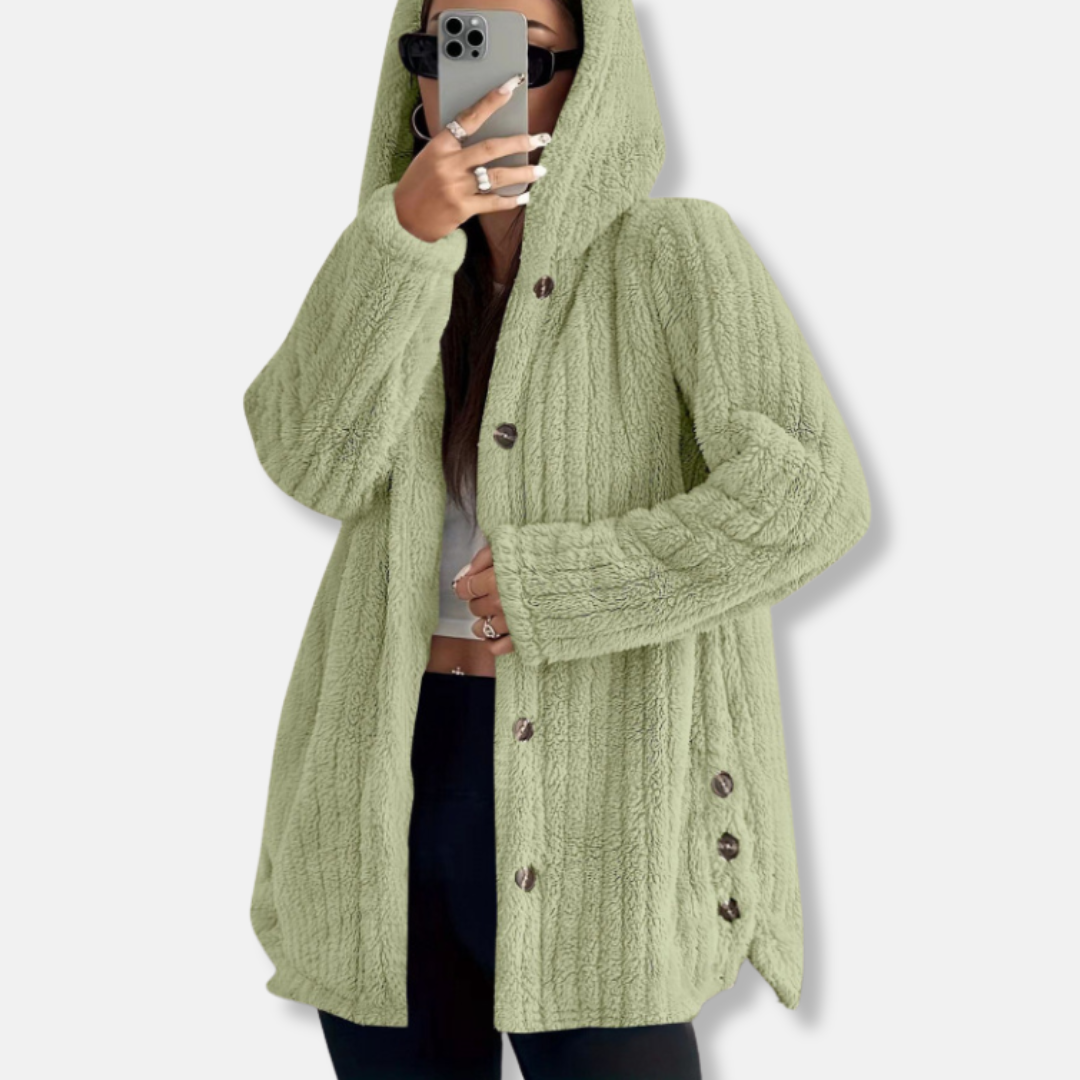 Ladies Long Parka Coat with Hood and Soft Fabric