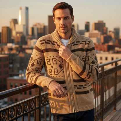 Classic Men's Chunky Knit Winter Cardigan