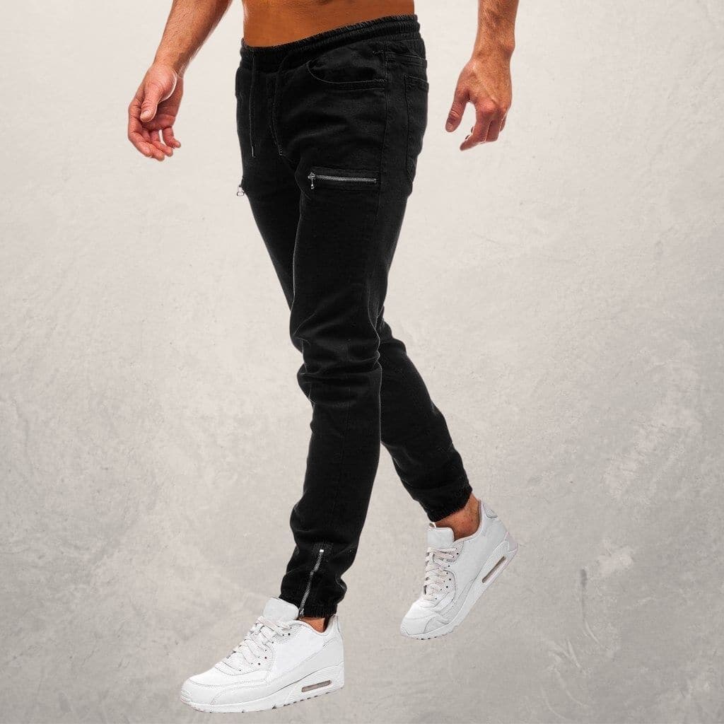 Slim Fit Mens Jogger Jeans with Elastic Waist