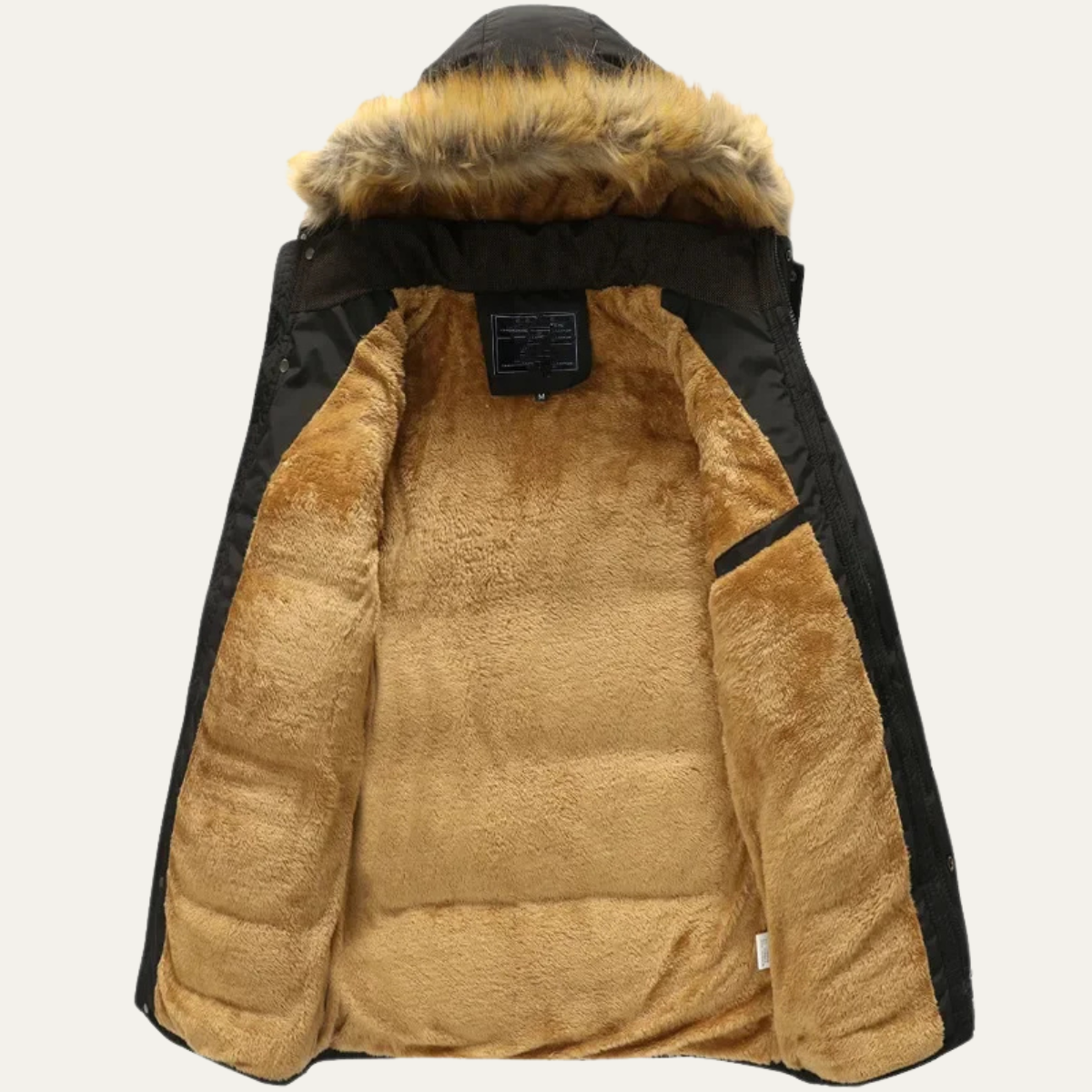 Luxury Men's Hooded Faux Fur Parka Coat