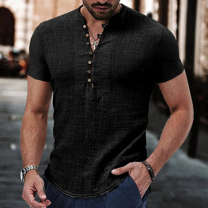 Slim Fit Short Sleeve Mens Casual Shirt