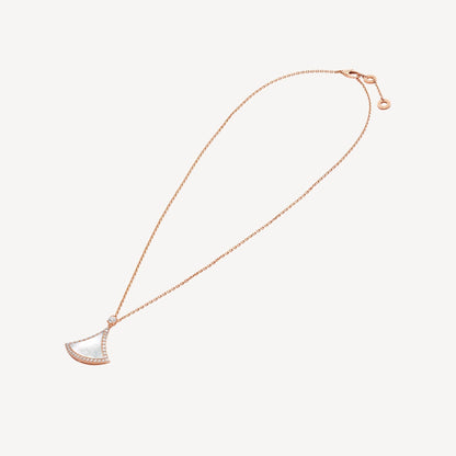 Luxurious Mother of Pearl 925 Silver Gold Necklace