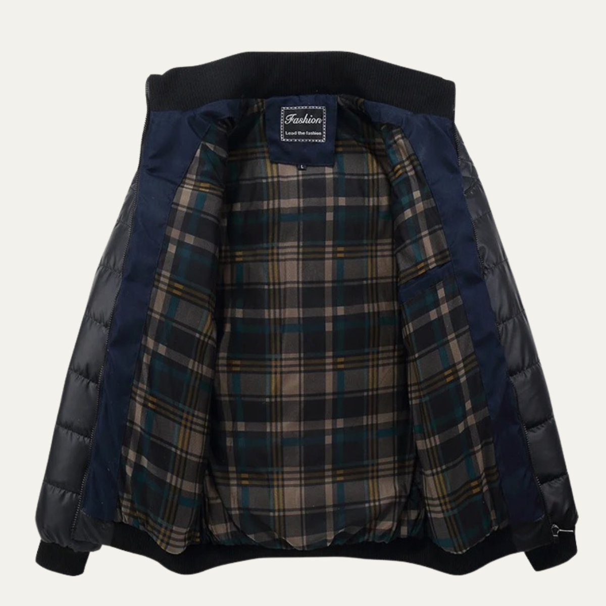 Classic Mens Quilted Biker Leather Jacket