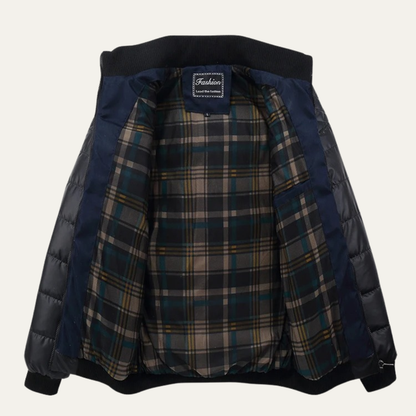Classic Mens Quilted Biker Leather Jacket