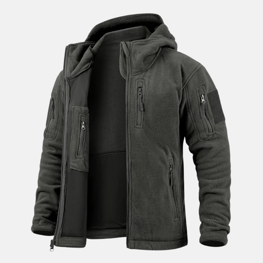 Practical Outdoor Fleece Coat | Classic Fit Mid-Length Jacket