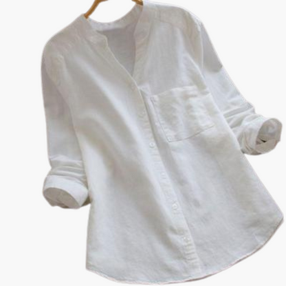 Relaxed Fit Womens Blouse - Long Sleeve Casual Top