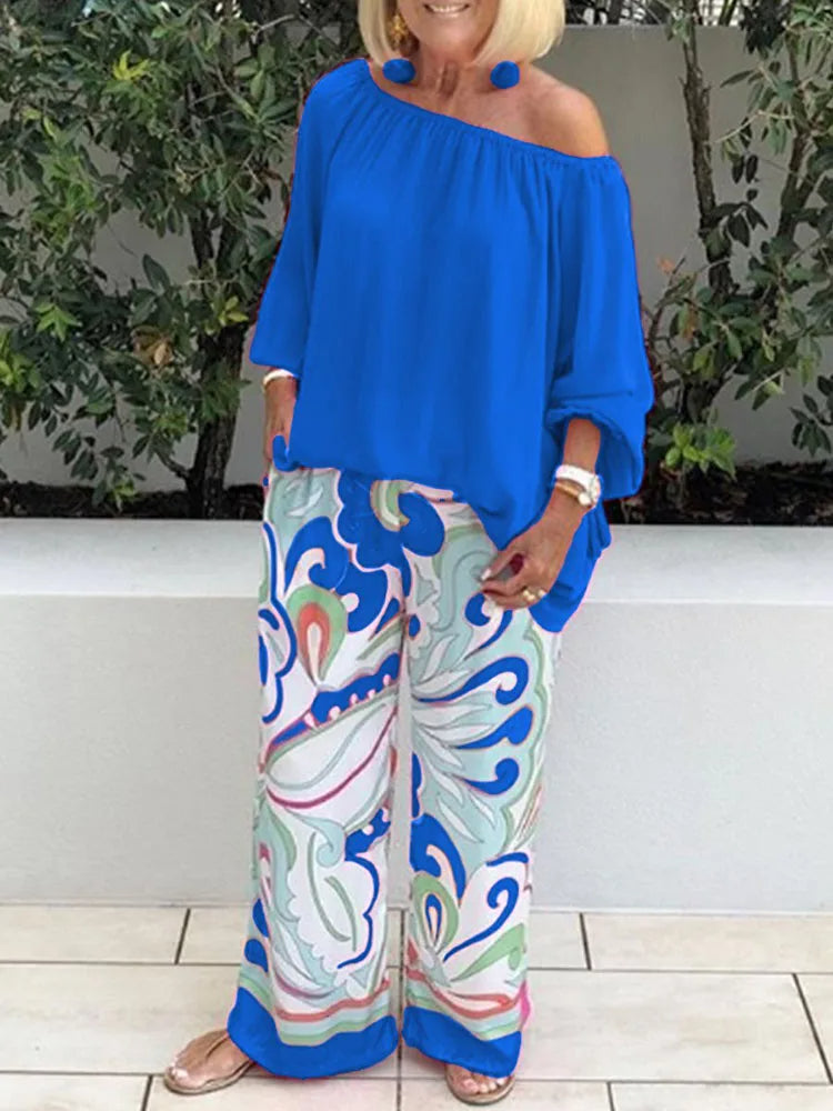 Fashionable Cold Shoulder 2 Piece Outfit