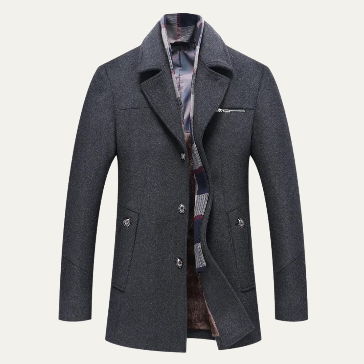 Classic Men's Wool Overcoat for Winter