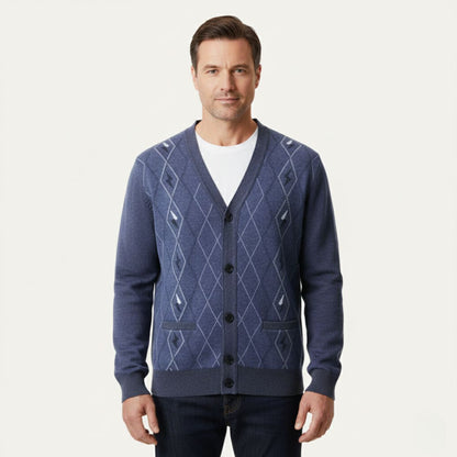 Classic Men's V Neck Sweater with Pockets