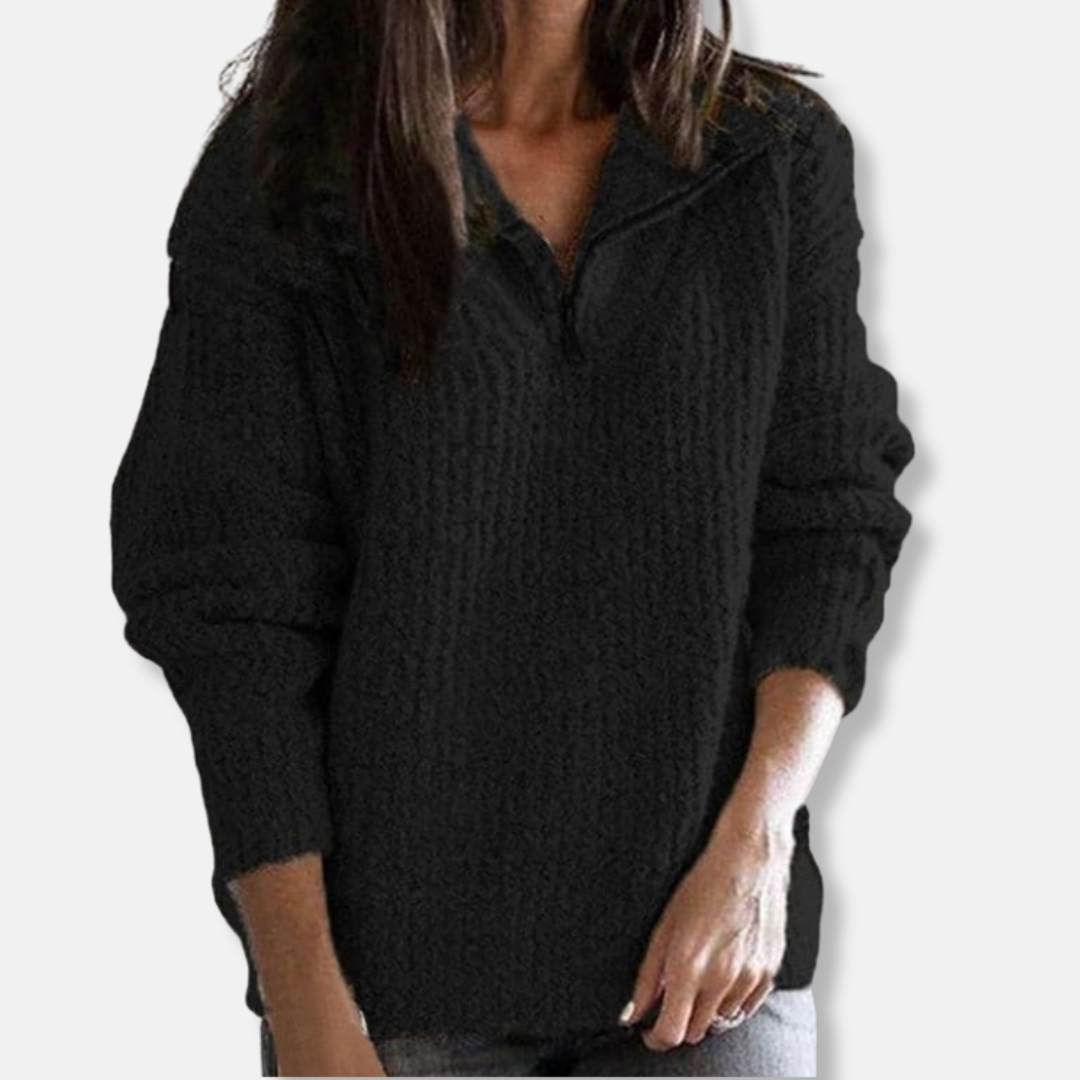 Casual Texture Half Zip Sweater