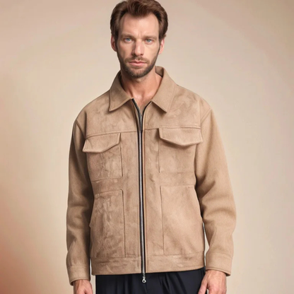 Men's Classic Brown Leather Biker Jacket