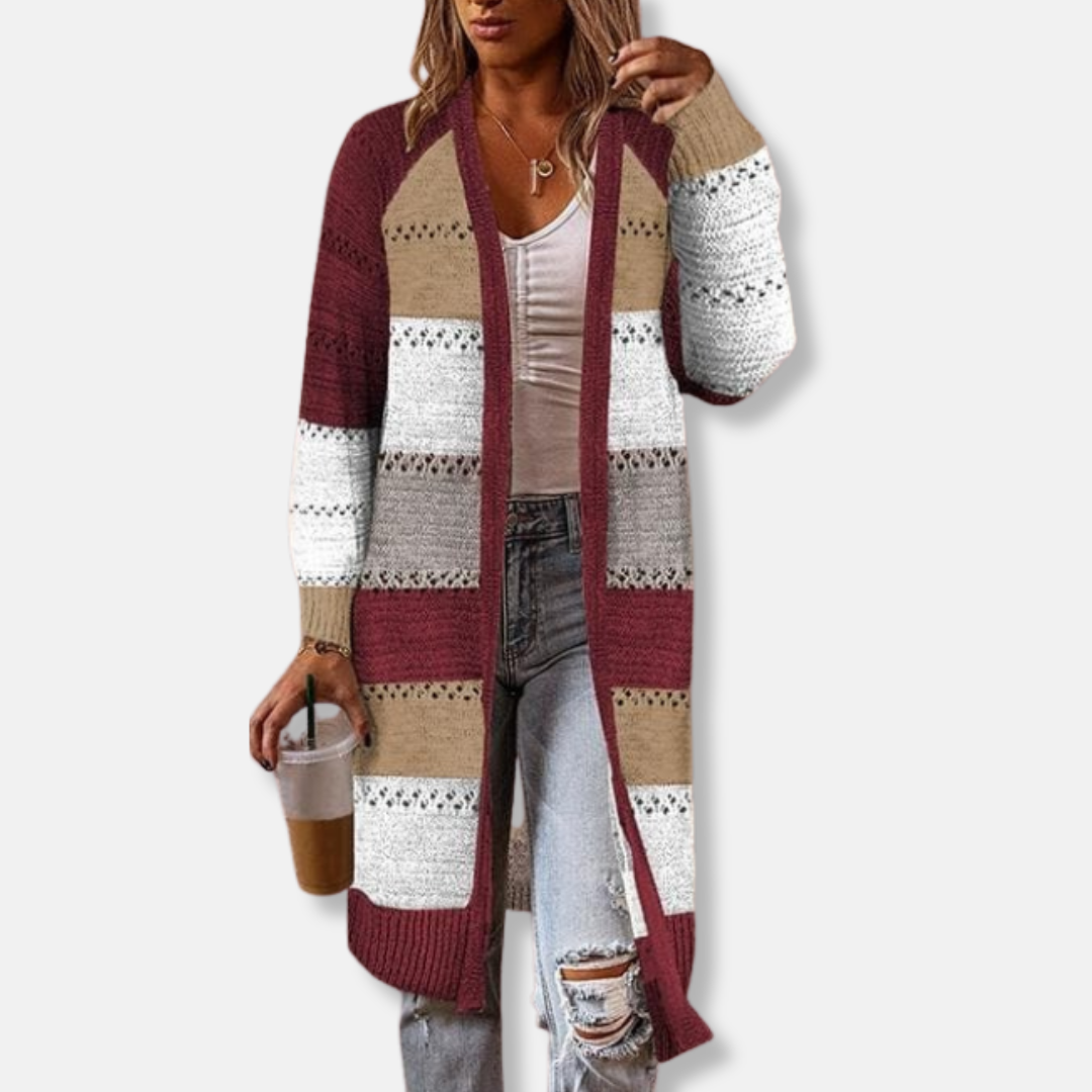 Soft Oversized Striped Cardigan Sweater