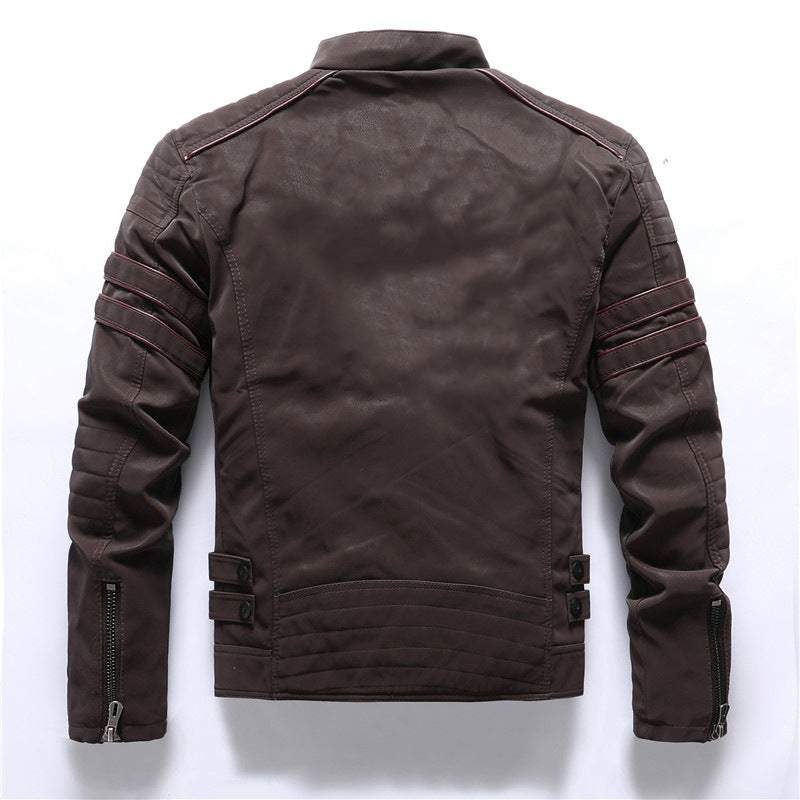 Men's Classic Fitted Leather Motorcycle Jacket