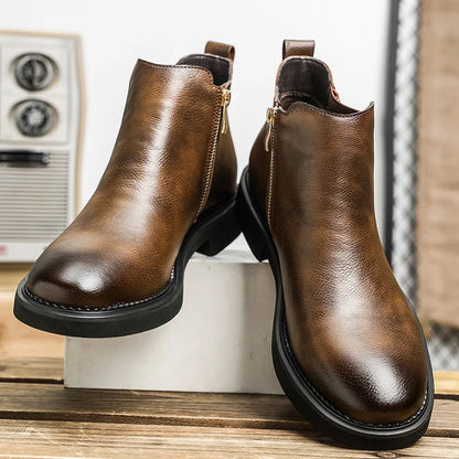 Classic Men's Chelsea Brown Leather Boots