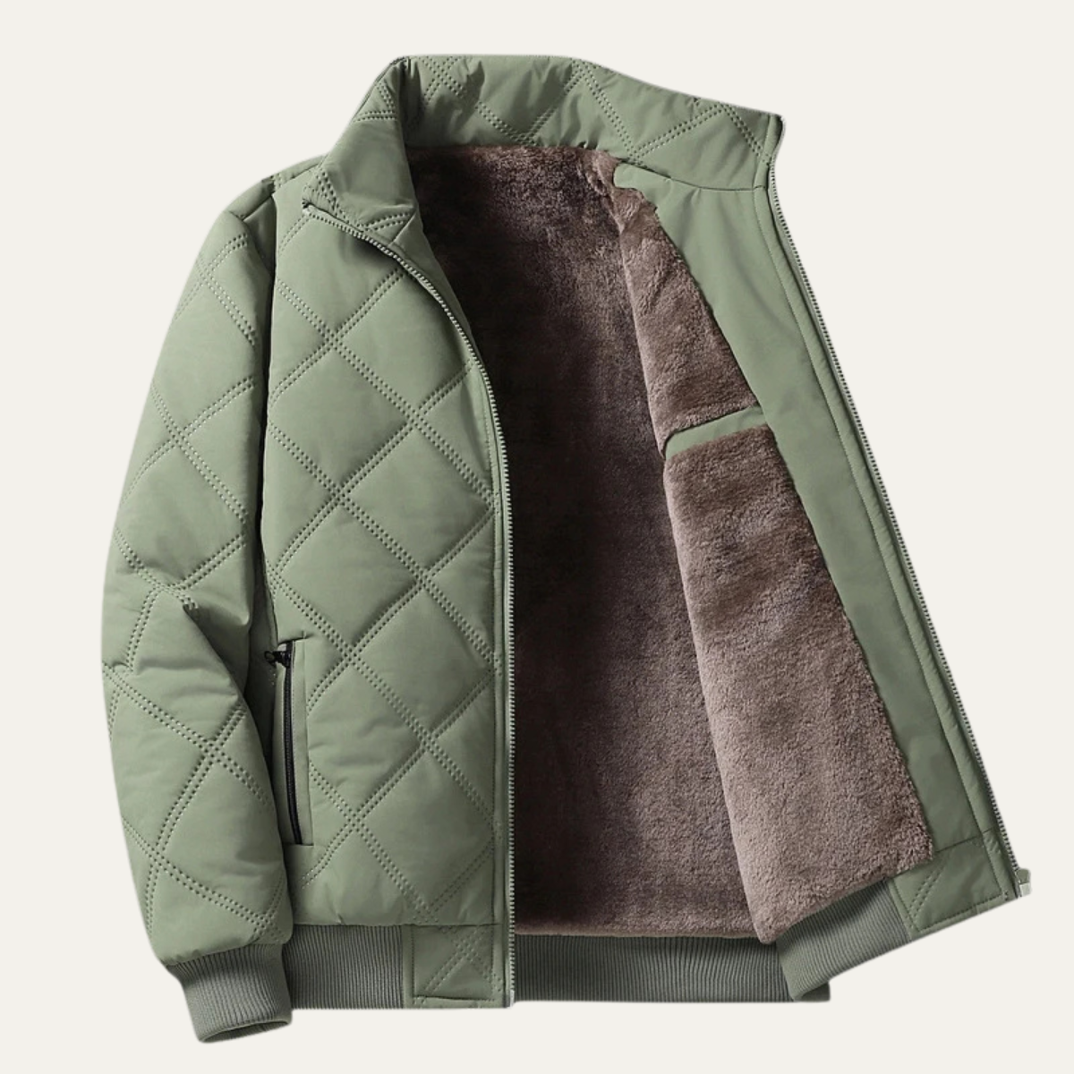Warm Men's Padded Fleece Winter Jacket