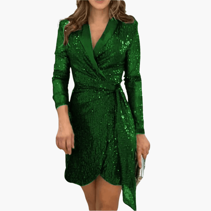 Glittery Wrap Dress for Women - Chic and Partywear