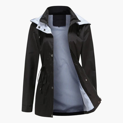 Ladies Water Resistant Coat with Removable Hood