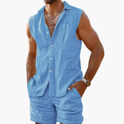 Summer Sports Vest and Shorts Set for Men