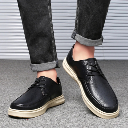 Classic Men's Brown Faux Leather Lace Up Shoes