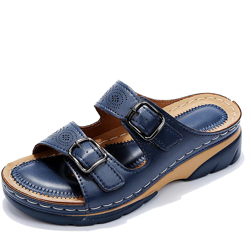 Stylish Wedge Heel Sandals with Double Strap