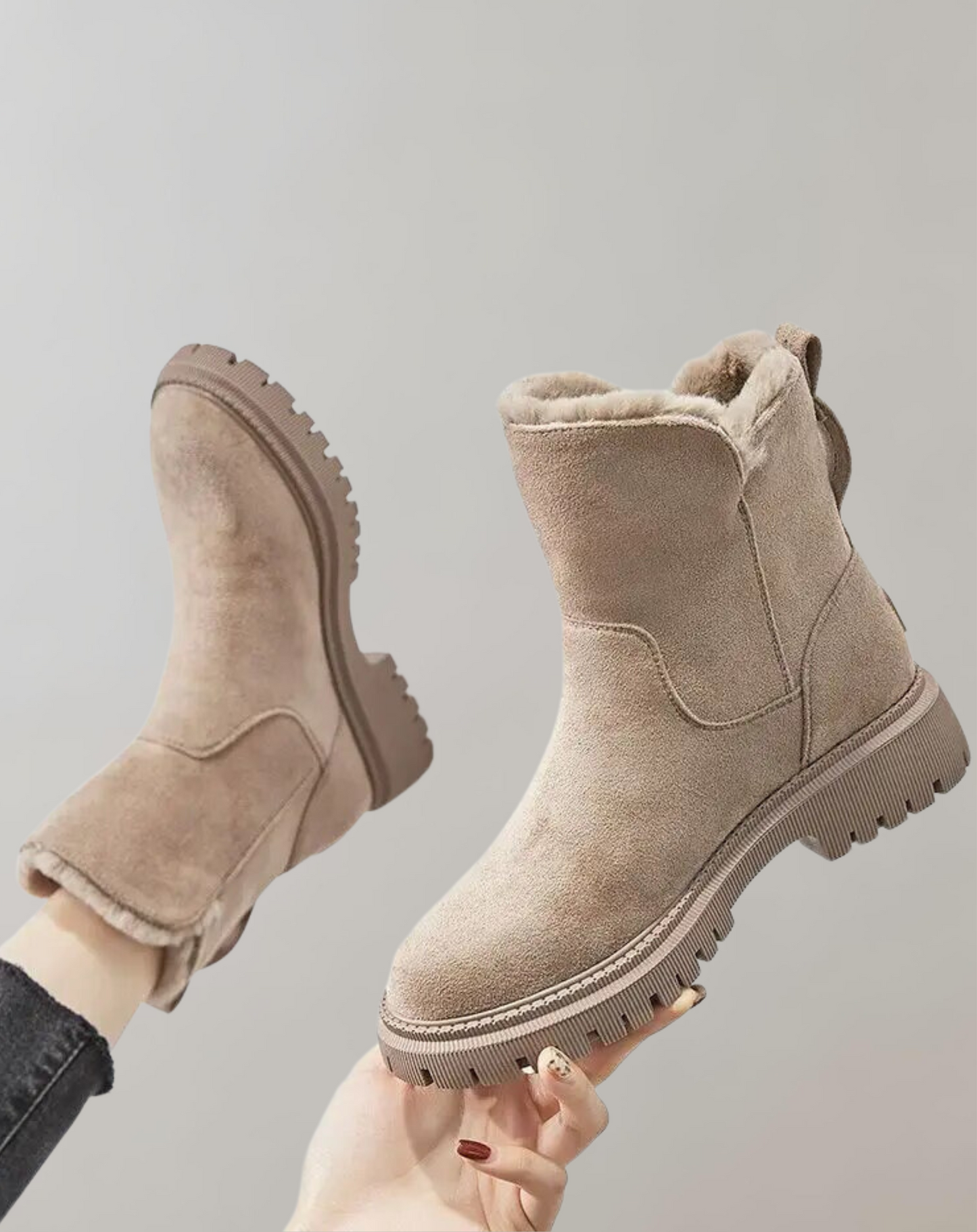 Cozy Women's Ankle Boots with Soft Insoles and Grip Soles