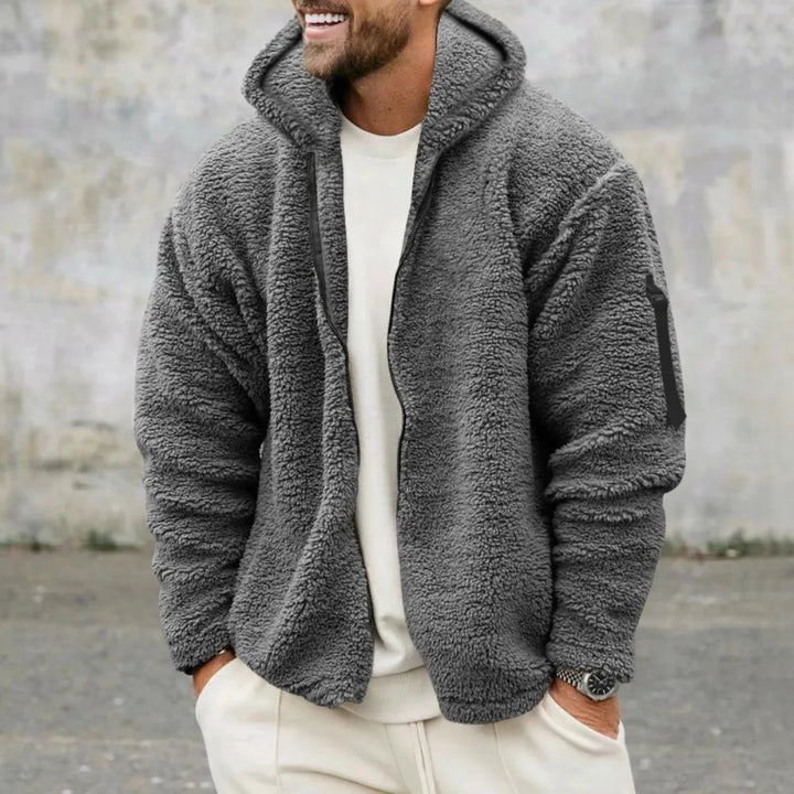 Warm Reversible Mens Fleece Coat