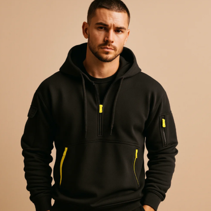 Comfortable Men's Zip Up Hooded Sweatshirt with Pockets