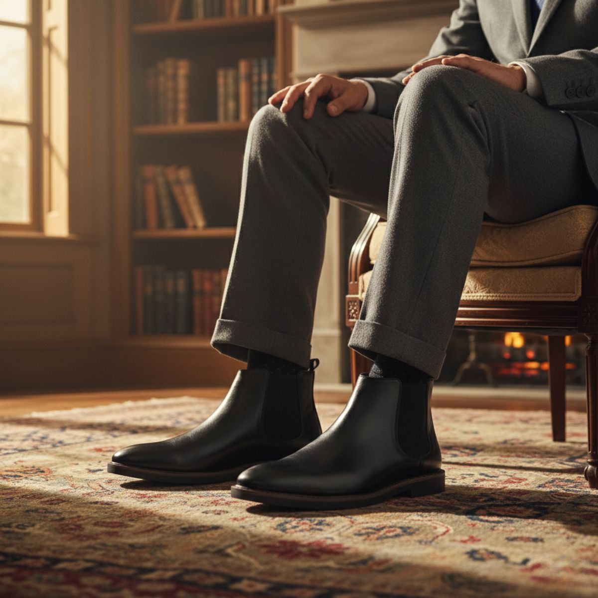 Tough Leather Men's Ankle Chelsea Boots