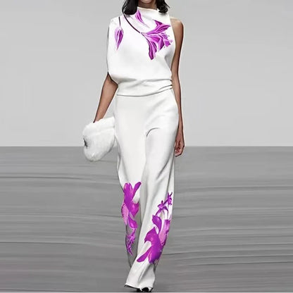 Summer Halter Neck Two Piece Outfit Set