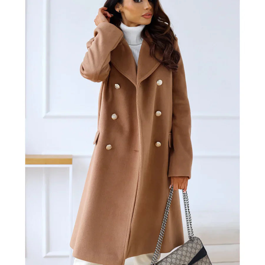 Classic Fit Women's Double Breasted Long Coat