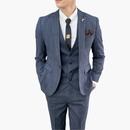 Classic Plaid Three-Piece Mens Suit