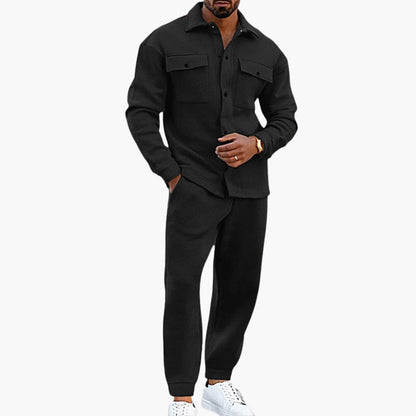 Casual Men's 2-Piece Long Sleeve Shirt Pant Set
