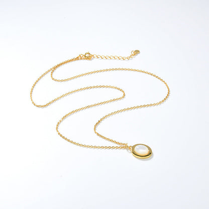 Genuine Moonstone Pendant, Sterling Silver, Gold Coated
