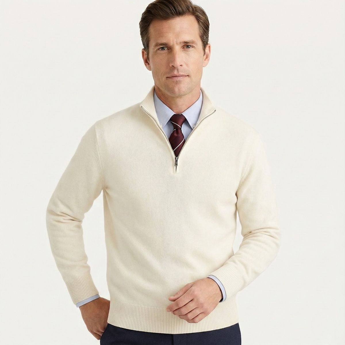 Stylish Quarter Zip Sweater for Men