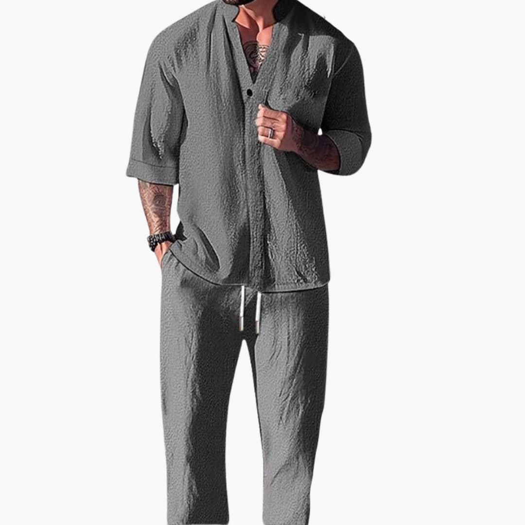 Men's Casual 2 Piece Drawstring Pants Outfit