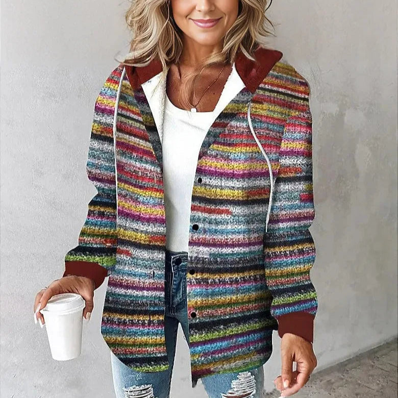 Ladies Plaid Hooded Jacket