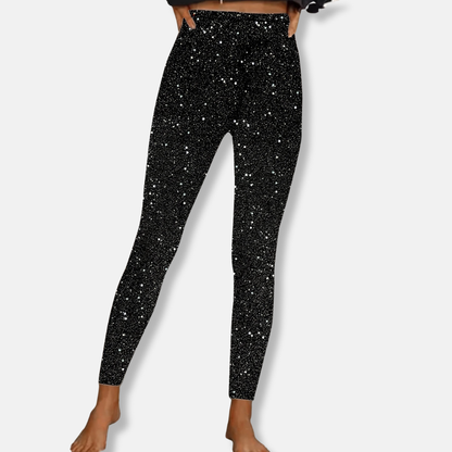 Shimmering High Waist Slim Leggings