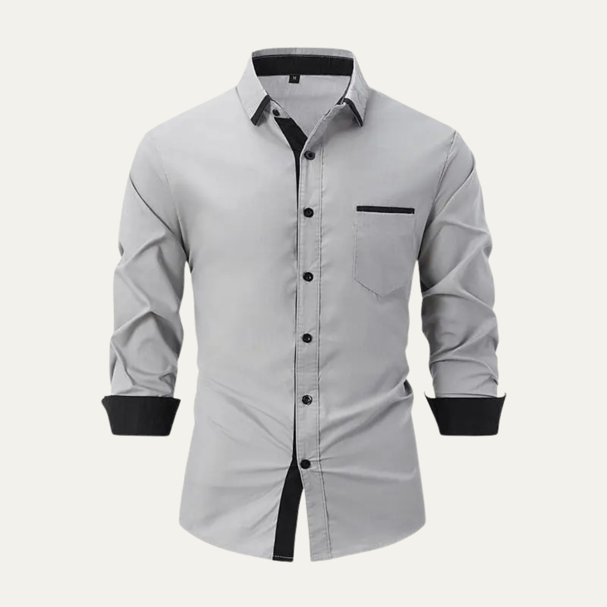 Fashionable Men's Contrast Trim Dress Shirt - Nocini