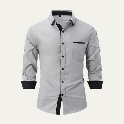 Fashionable Men's Contrast Trim Dress Shirt - Nocini