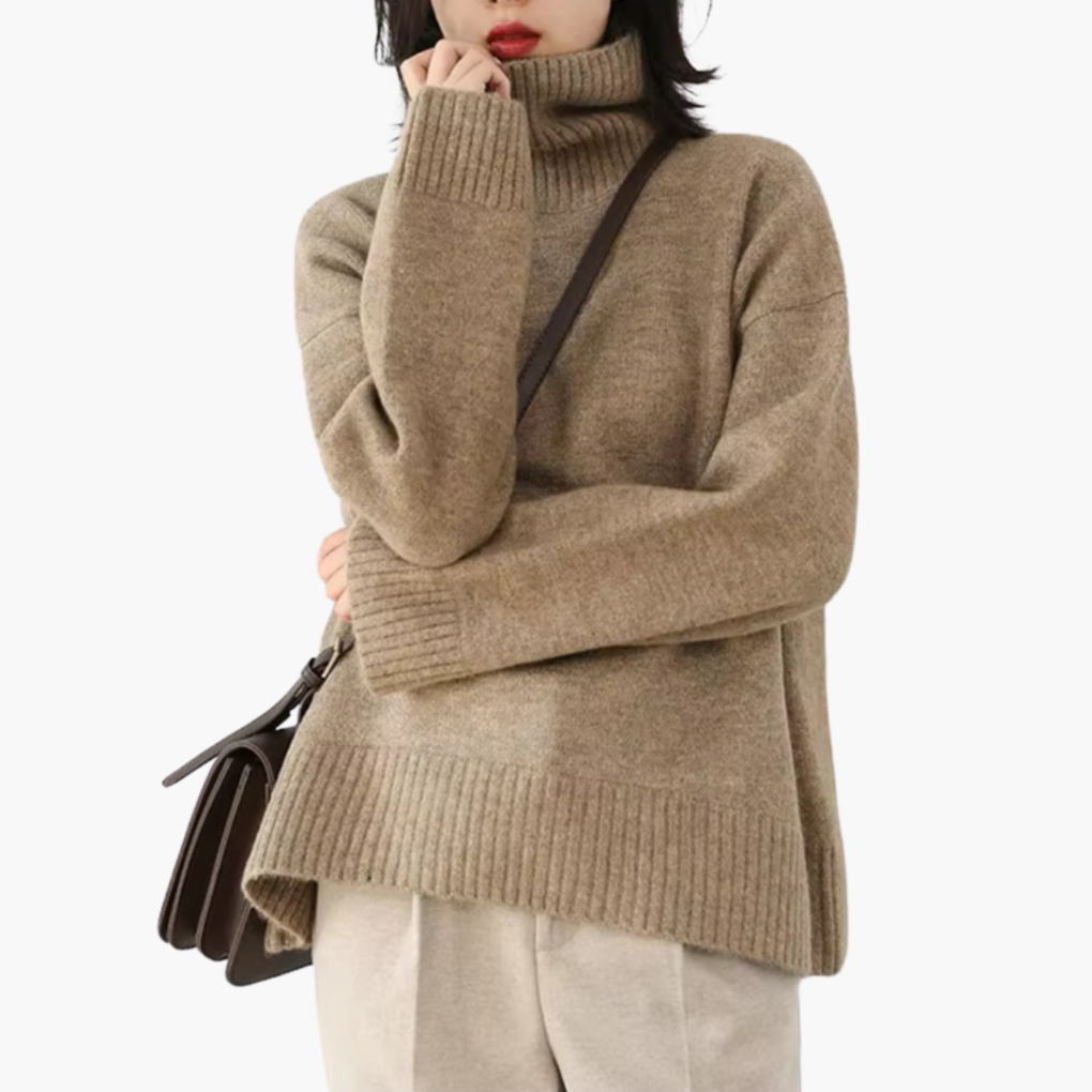 Soft Women's Long Sleeve Ribbed Sweater